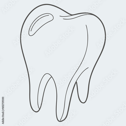 
a black and white drawing of a tooth