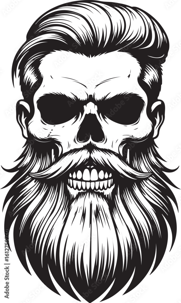 Fototapeta premium Black and white silhouette of a phoenix bird isolated on transparent background