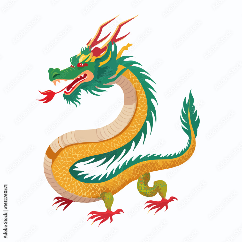 Fototapeta premium Majestic Chinese Dragon: Symbol of Power, Wisdom, and Good Fortune in Asian Culture