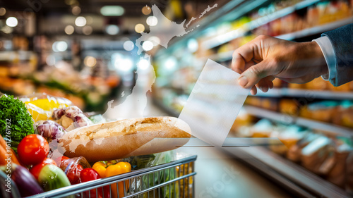 Japan food subsidy or tax receipt concept