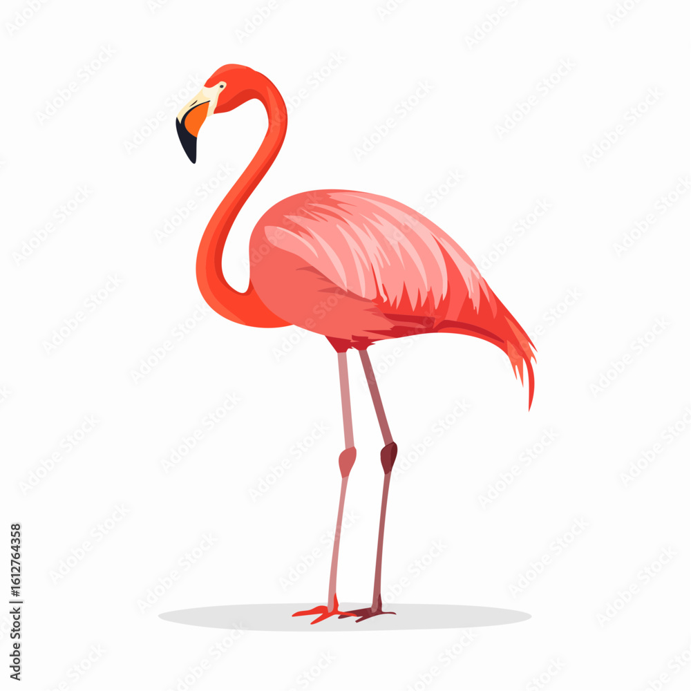 Fototapeta premium Elegant Flamingo Illustration Depicting Graceful Bird with Vibrant Plumage and Distinctive Features