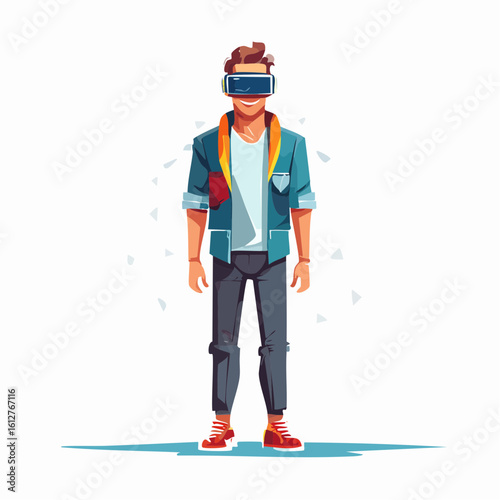Immersed in Virtual Reality: A Young Man's Exploration of Digital Realms