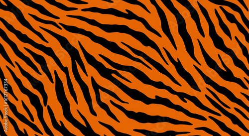 Dynamic animal pattern, featuring an abstract yet recognizable tiger print in bright colors.

