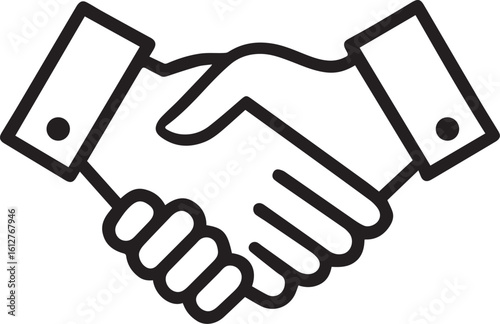  Handshake Business deal icon flat vector Minimalist Handshake Vector – Symbol of Trust, Unity, and Business Partnership