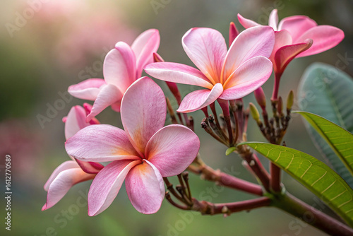 pink frangipani flower