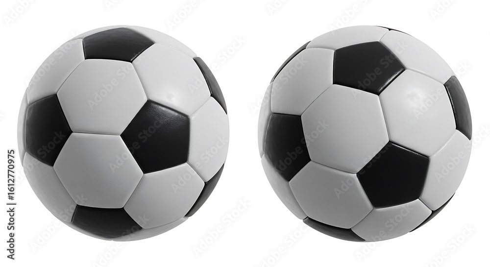 Two soccer balls isolated on white background Two soccer balls isolated on white background