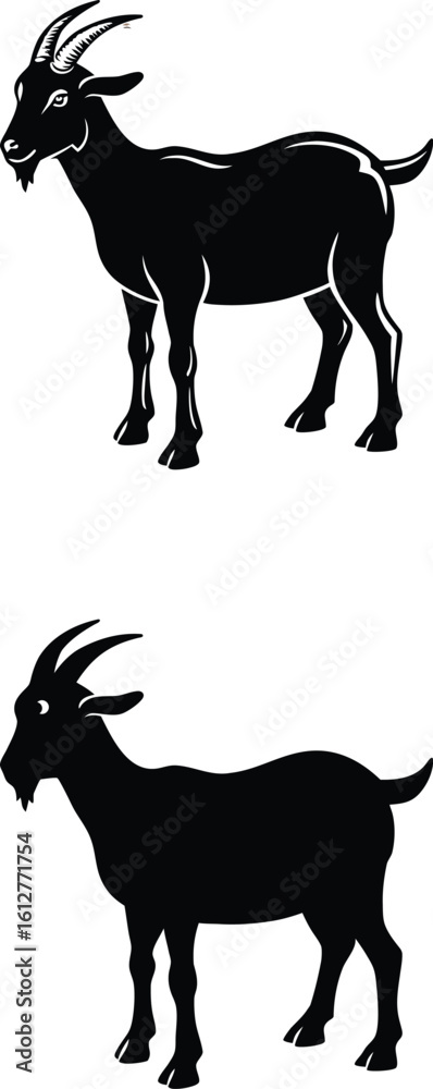 Fototapeta premium goat-silhouette-vector-on-white-background.eps