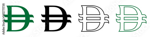 New Dirham symbol vector icon set