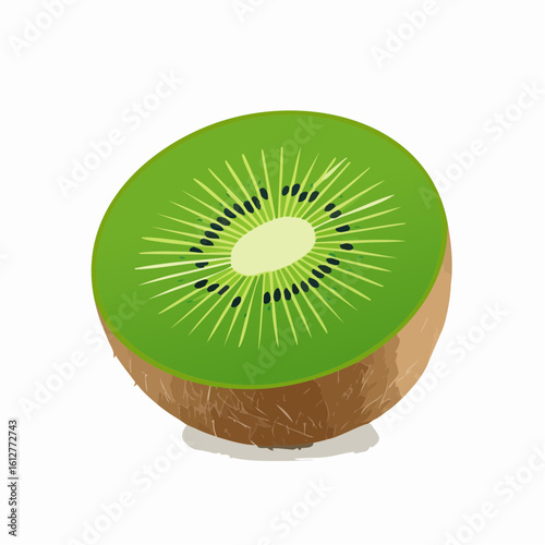 Bright and Refreshing Kiwi Slice: A vibrant Illustration for Healthy Eating Concepts