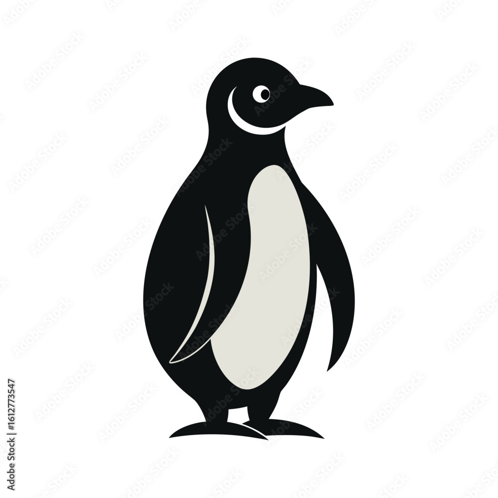 Naklejka premium Cute Black and White Penguin Logo - Antarctic Bird Vector Icon