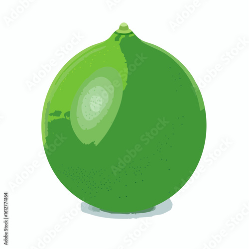 A vibrant green lime illustration showcasing a refreshing and citrusy fruit delight