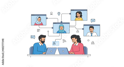 Remote team collaboration enhances productivity and communication through virtual meetings and online platforms