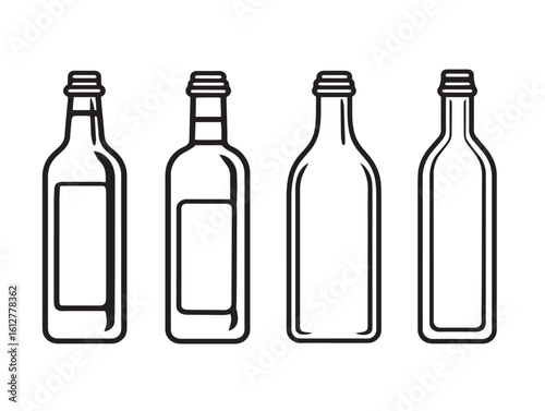 Elegant bottle illustrations for packaging in vector design