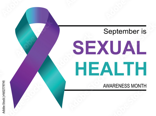 September is Sexual Health Awareness Month. Sexual Health awareness month. Realistic Ribbon. Template for web banner, card, prints, social media, poster, flyer, background design, various media format