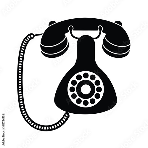 minimalist-line-art-of-an-old-fashioned-landline-t.eps