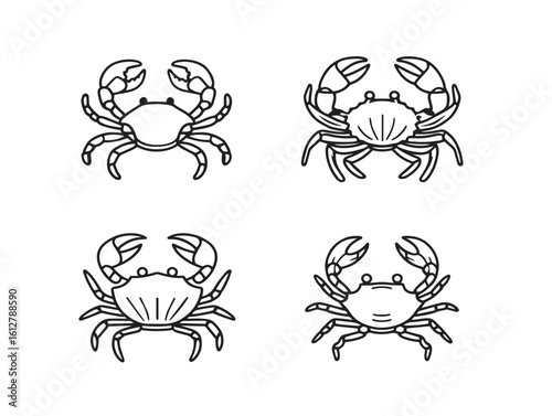 Clean crab icon in minimal vector art