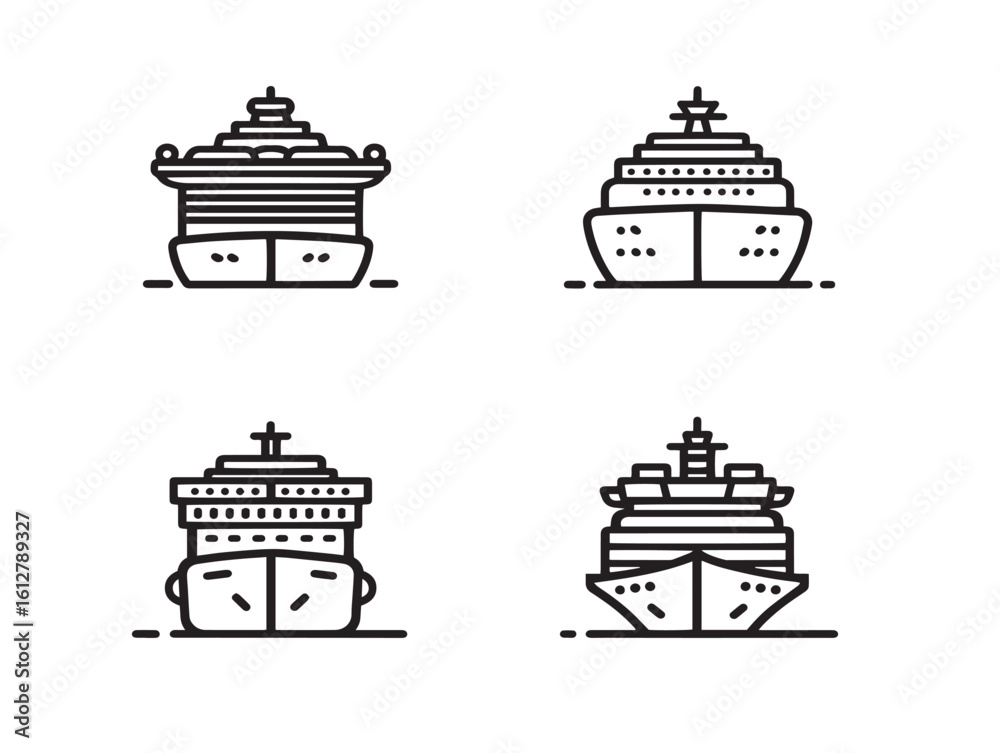 Fototapeta premium Elegant ocean liner vector symbols cleanly designed