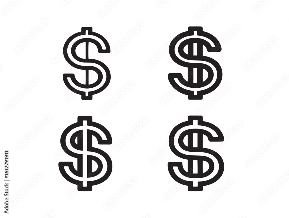 Fototapeta premium Currency dollar symbol icon in clean vector
