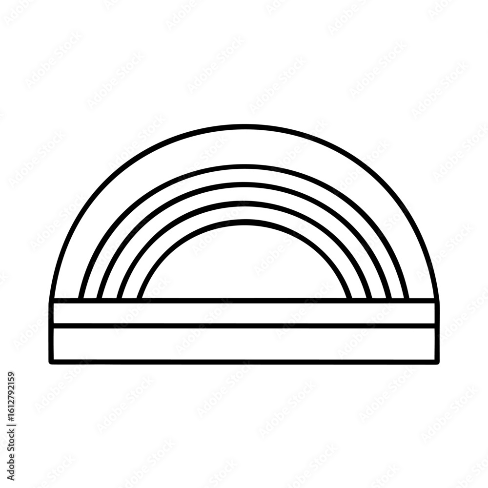 Fototapeta premium Curved lines forming a rainbow shape stripe