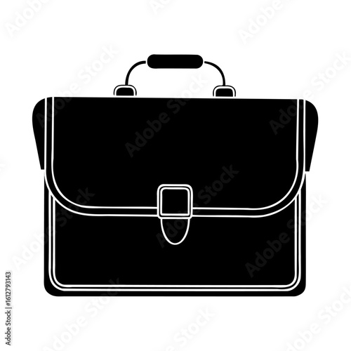 Black briefcase with handle and clasp luggage business