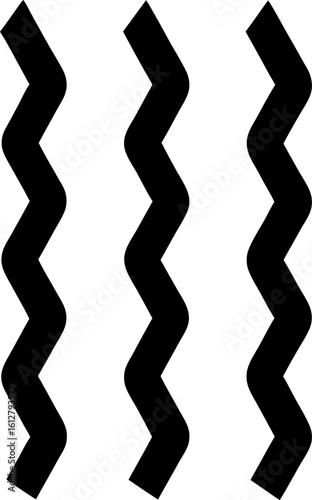 Minimalist Zigzag Lines Representing Energy or Lightning in Bold Black