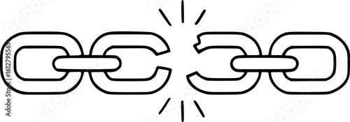 Disconnected Chain Link: Symbol of Freedom, Disconnection, or Failure