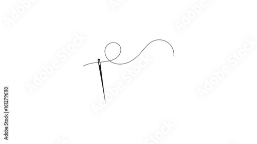 needle for sewing clothes line art icon for apps and websites