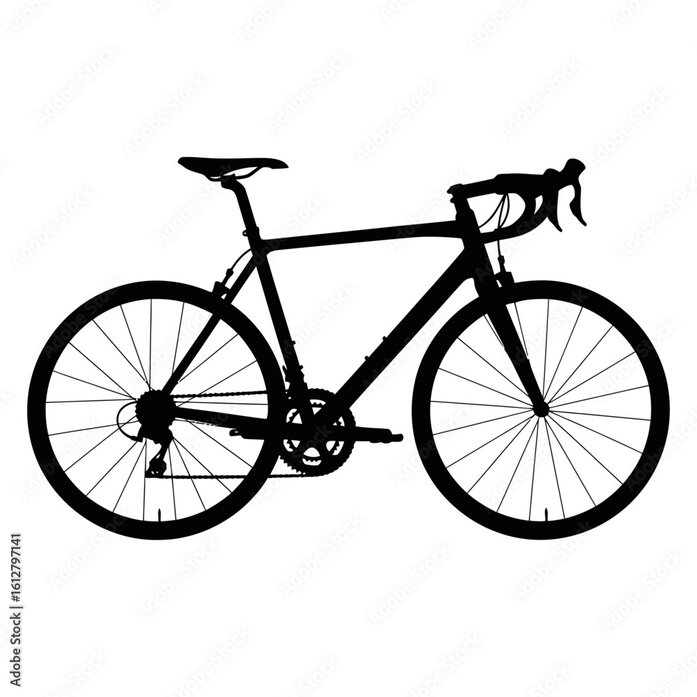 Obraz premium Dynamic road bike silhouette vector graphic for sports and fitness themes