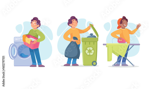 Daily Household Chores and Tasks Laundry, Recycling, Ironing, and Tidying Up Regularly