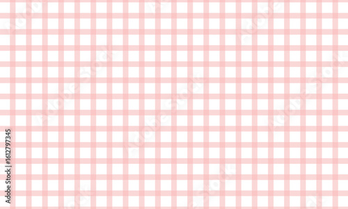 Cute pink gingham check fabric texture background. Plaid fabric seamless pattern background.
