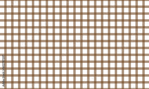 Cute brown gingham check fabric texture background. Plaid fabric seamless pattern background.