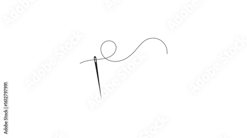 needle for sewing clothes line art icon for apps and websites