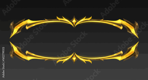 Ornate fantasy game user interface panel with a glowing green emerald and dark metallic filigree border.