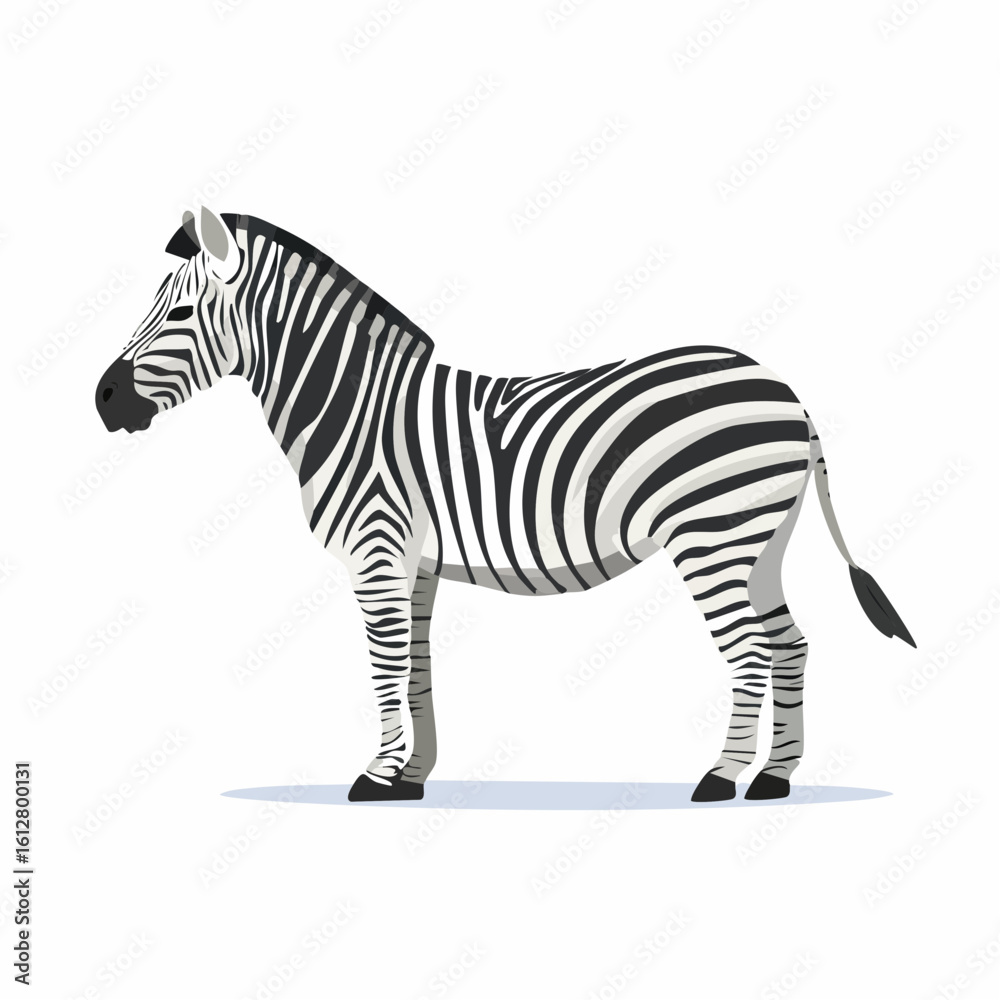 Obraz premium Striking Zebra Portrait: A Captivating Illustration of African Wildlife in Bold Black and White