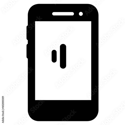 Minimalist smartphone illustration with sound wave symbol Mobile communication