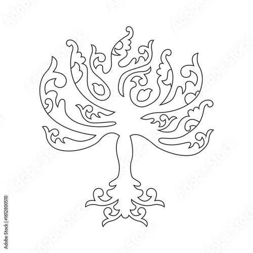 Tree of Life – Sacred Symbol of Connection, Growth, and Unity | Spiritual Line Art Illustration