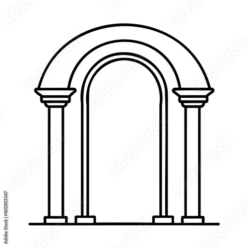 Architectural archway with columns entryway structure
