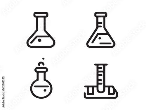 Detailed lab icons for clean medical vector