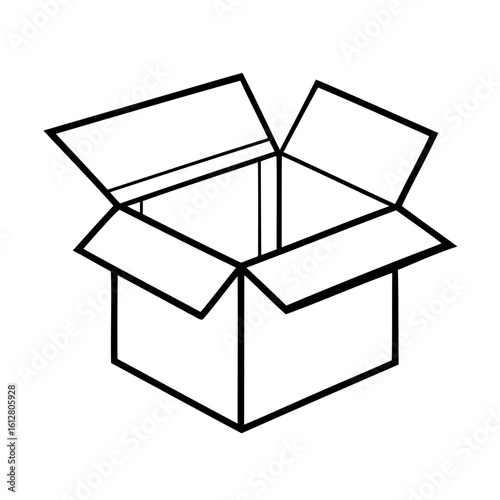 Fototapeta Naklejka Na Ścianę i Meble -  Open cardboard shipping container vector
