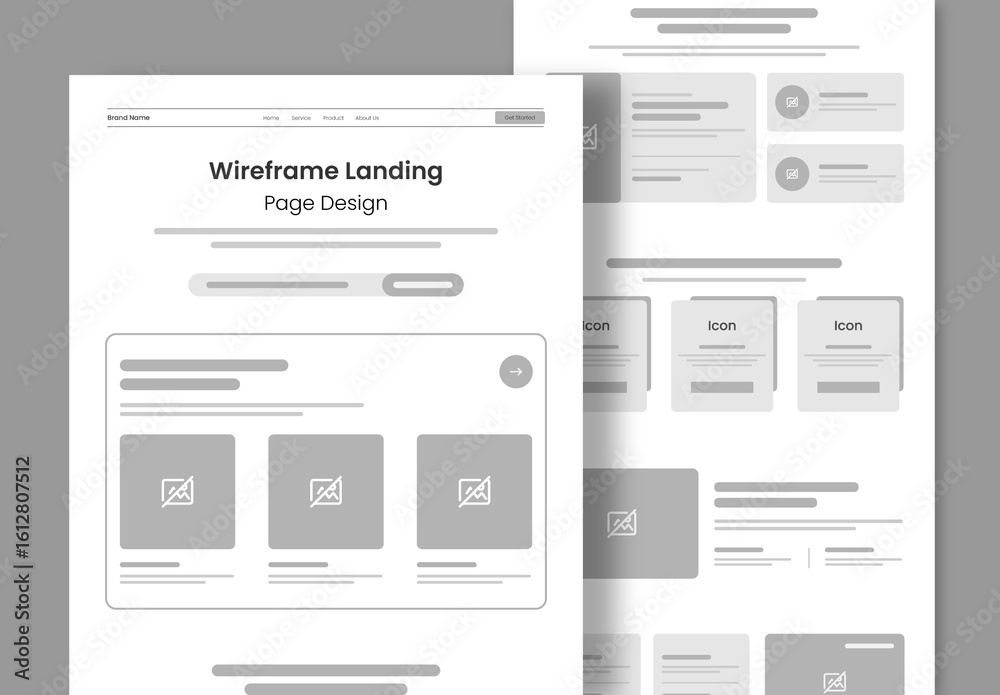 Ecommerce Product Landing Page Wireframe Design Stock Template | Adobe ...