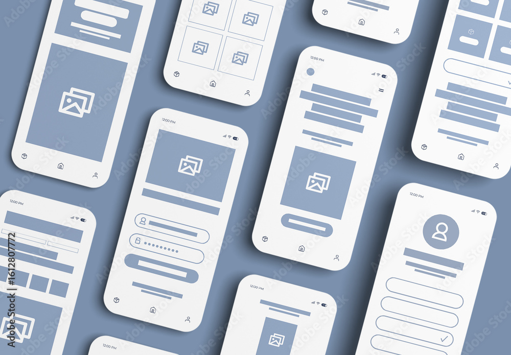 Mobile App Prototype Wireframe Template Stock Template | Adobe Stock