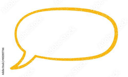 A hand drawn yellow speech bubble with a textured outline  for text