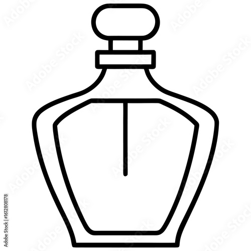 bottle of perfume glass  spray, vintage light water old container cologne  beauty graph icon line airt vactor Illustrations on white backgrou