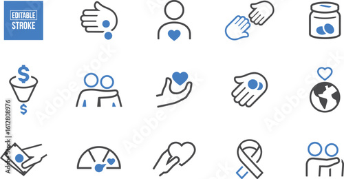 Call Center and Customer Support Icons – Communication, Headset, Agent, Service, Phone, Operator, Hotline, Client, Business, Tech, Office, Helpdesk, Talk, Online, Chat, Vector, Line Art, Icon Set