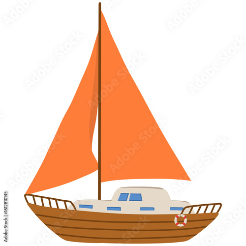 Wallpaper Mural Hand drawn sailing boat cartoon  illustration  Torontodigital.ca