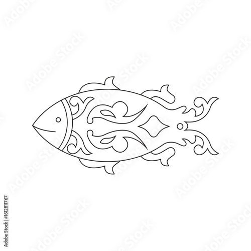 Sacred Fish – Mythological Symbol of Abundance, Intuition, and Transformation | Spiritual Line Art