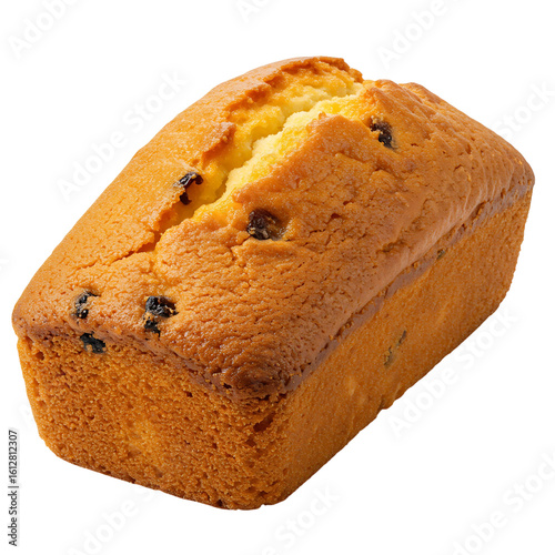 Delicious Raisin Loaf Cake Freshly Baked A Sweet Treat Isolated on Black Background Ready to Eat At Any Time
