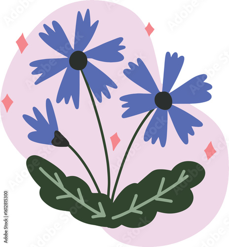 Vibrant Cornflower Bouquet with Sparkling Accents