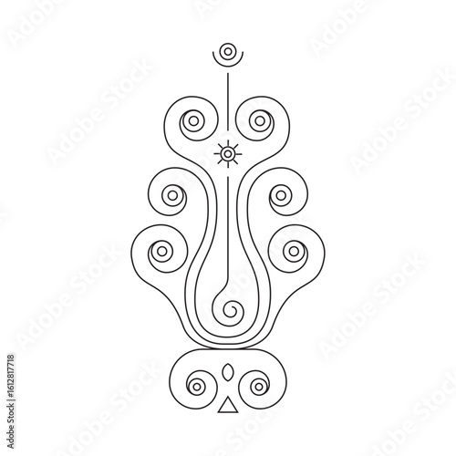 Abstract Tree of Life – Minimalist Tattoo Design Symbolizing Growth, Balance, and Eternity