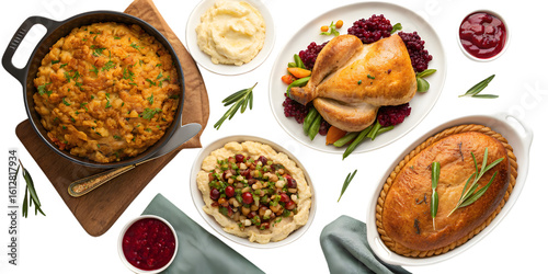 Savor the season with a perfectly roasted chicken, savory stuffing, mashed potatoes, and a flaky pie